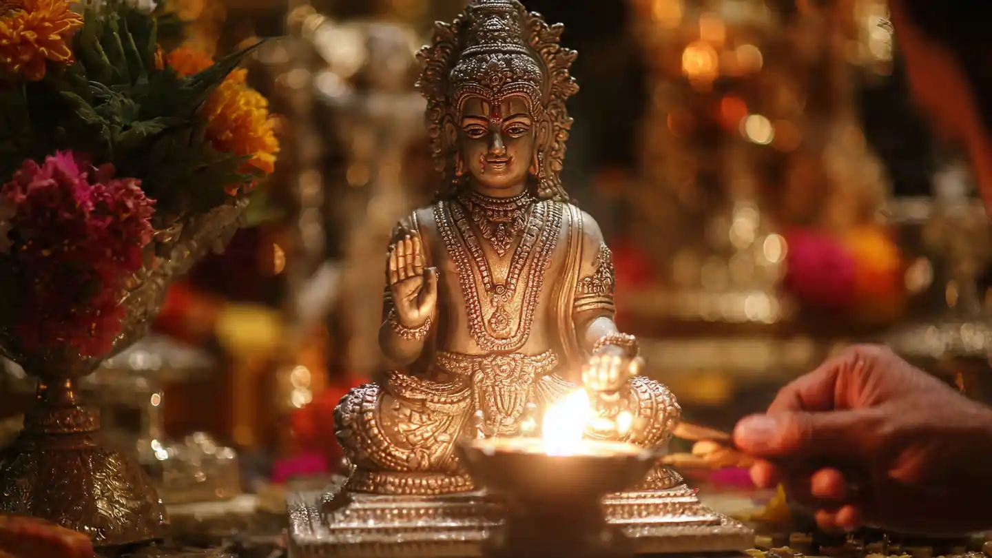 Bhakt Vishnu Sahasranamam paath karte hue Bhagwan Vishnu ke samne