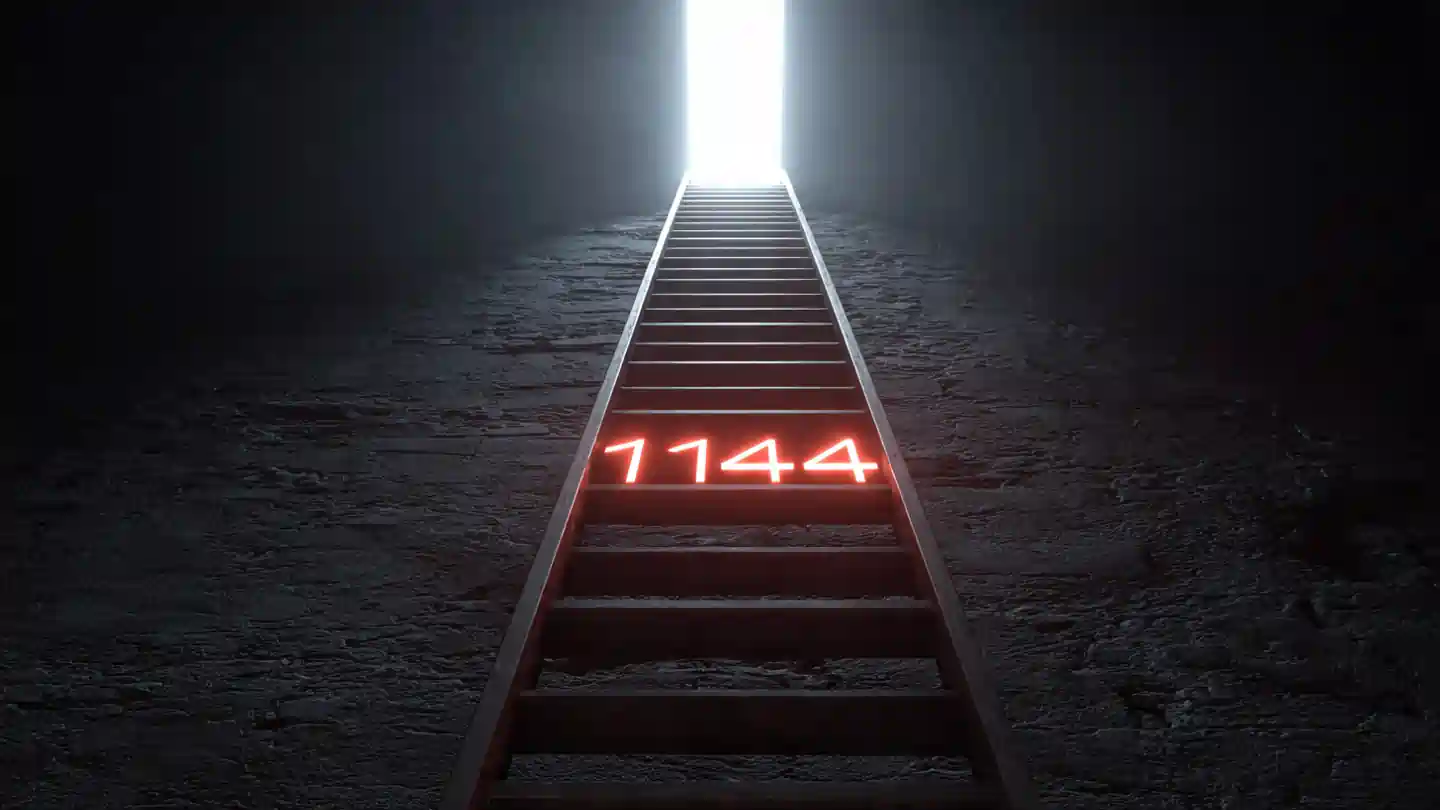 Spiritual artwork showing angel number 1414 guiding career and goal focus