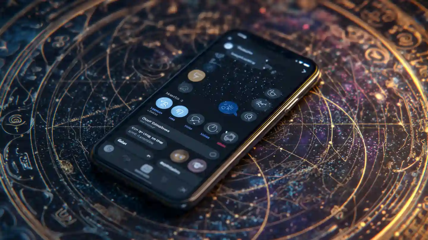 Astrology chat app interface with zodiac symbols – Astrotalk