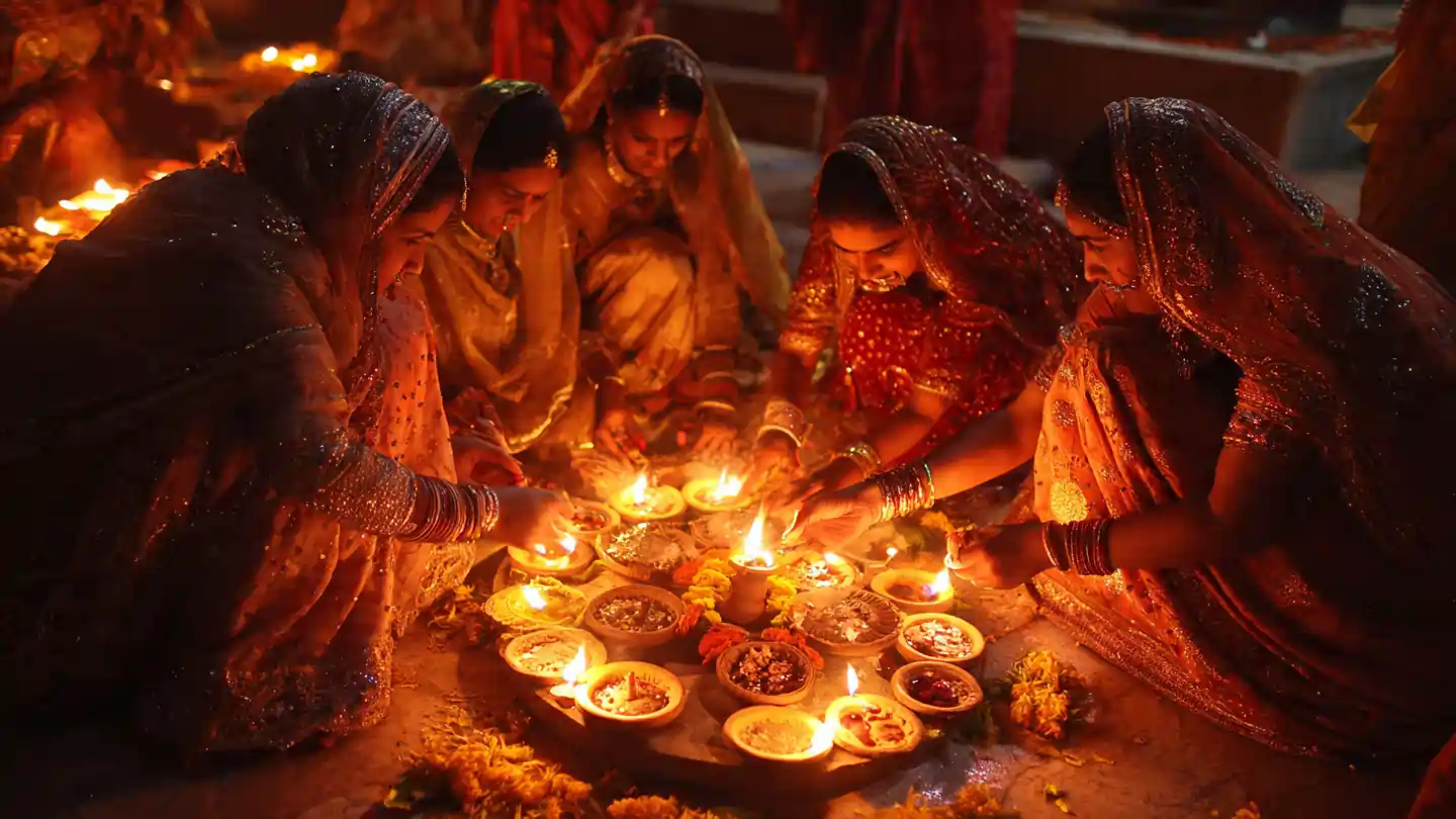 Bheemana Amavasya 2025 puja with diya and clay idols