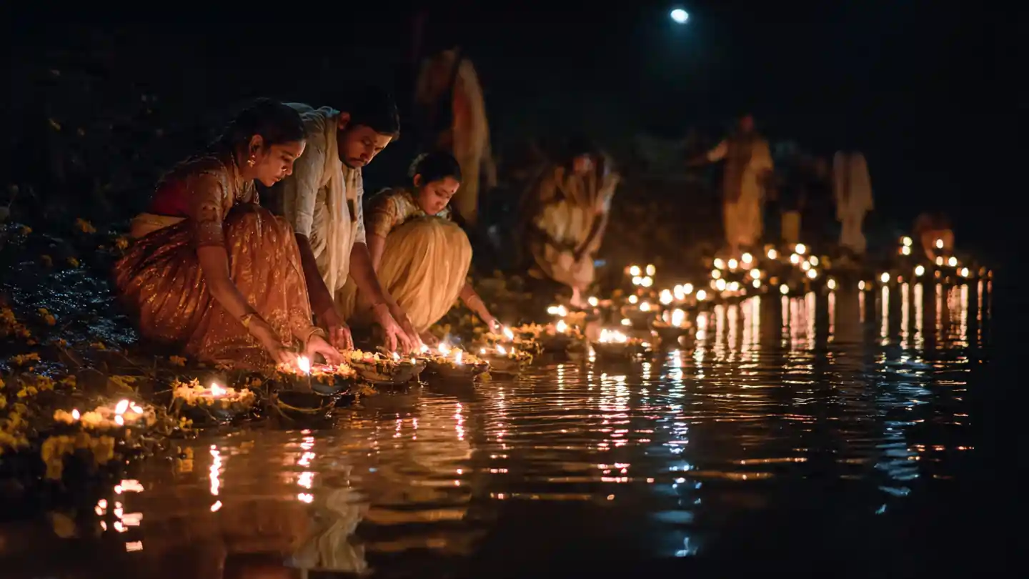 Gatari Amavasya 2025 village night with diyas