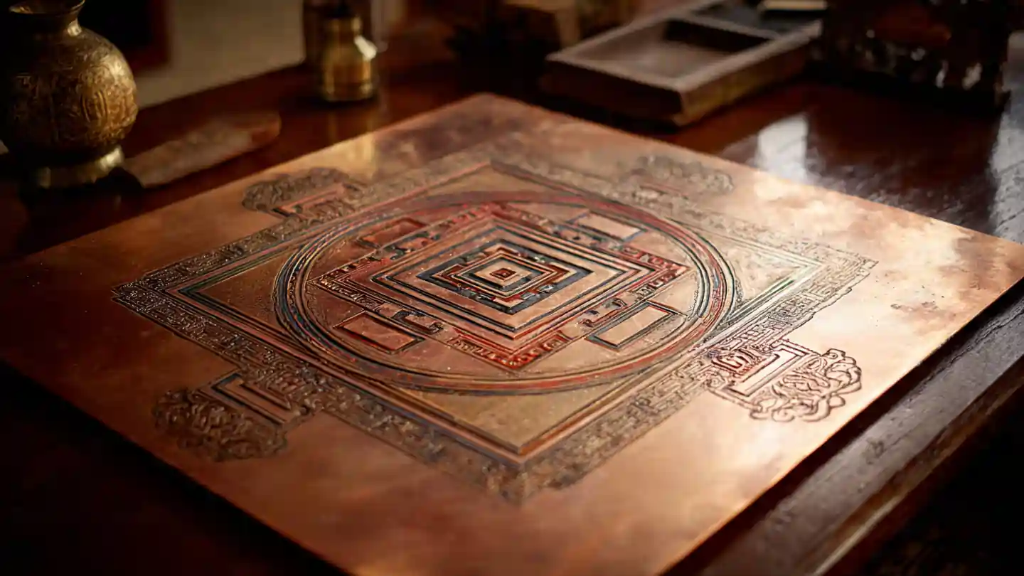 Traditional jagat vashikaran yantra on copper plate