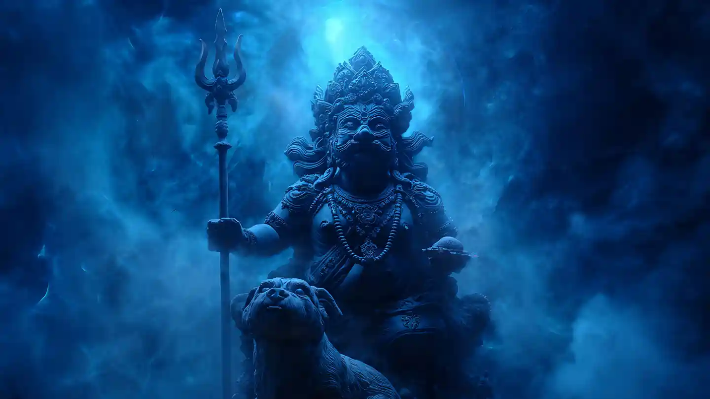 Kala Bhairava Secrets divine statue with spiritual aura