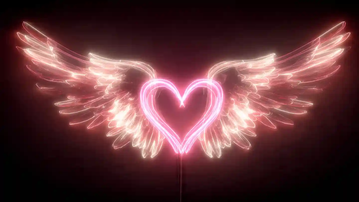 love angel number symbol glowing with romantic attraction energy