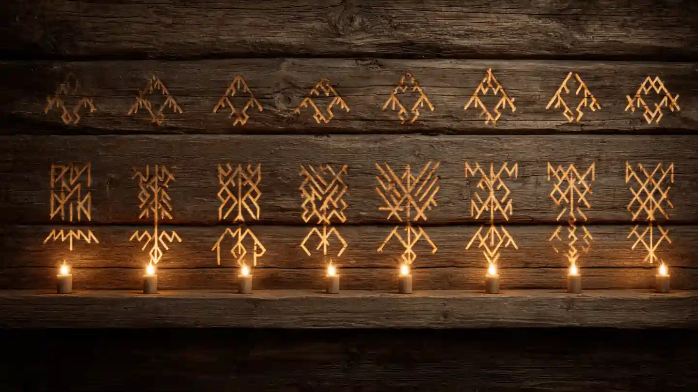 norse viking symbols carved ancient wood