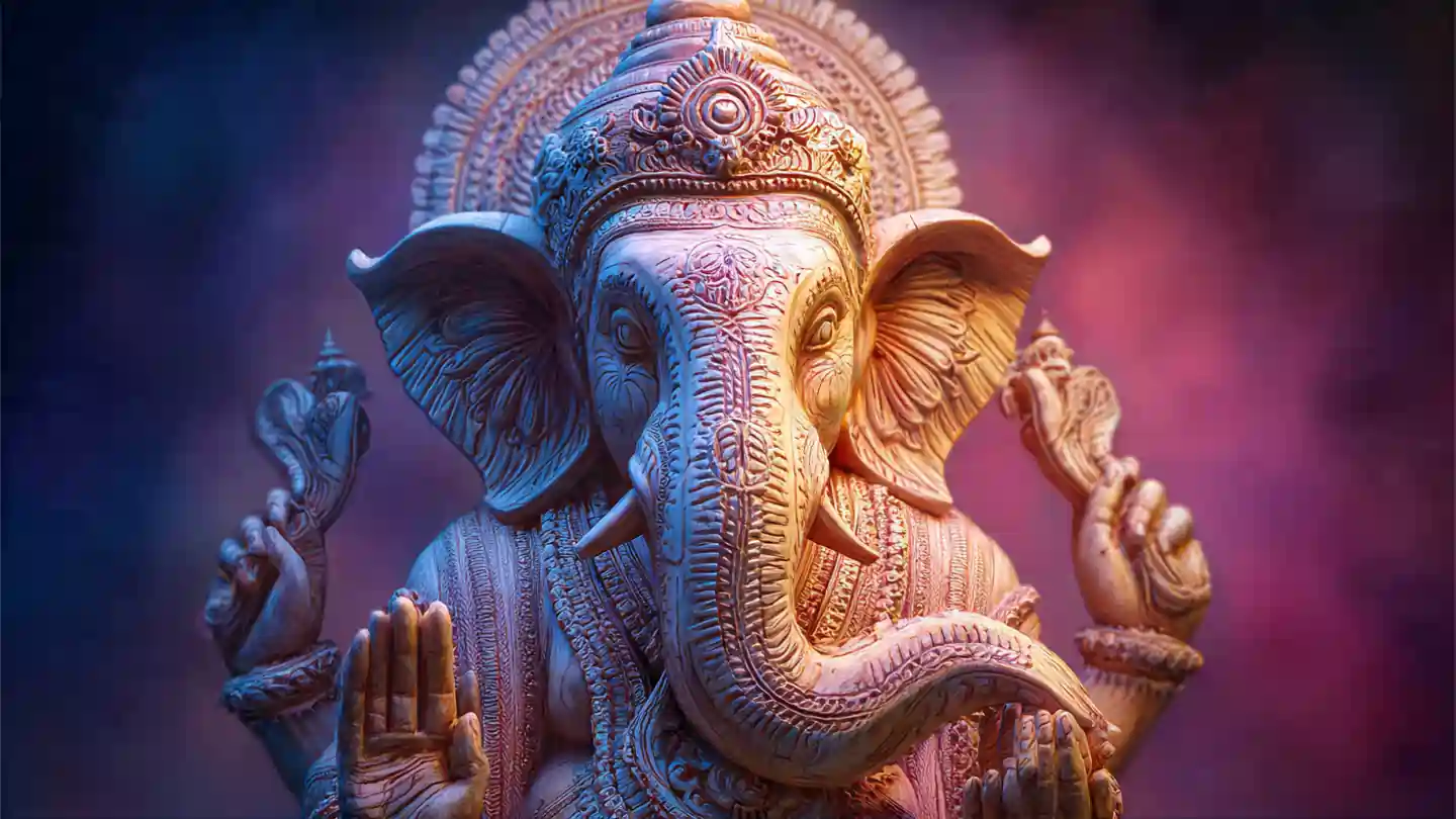 Lord Ganesha with divine light – Om Ganeshay Namah