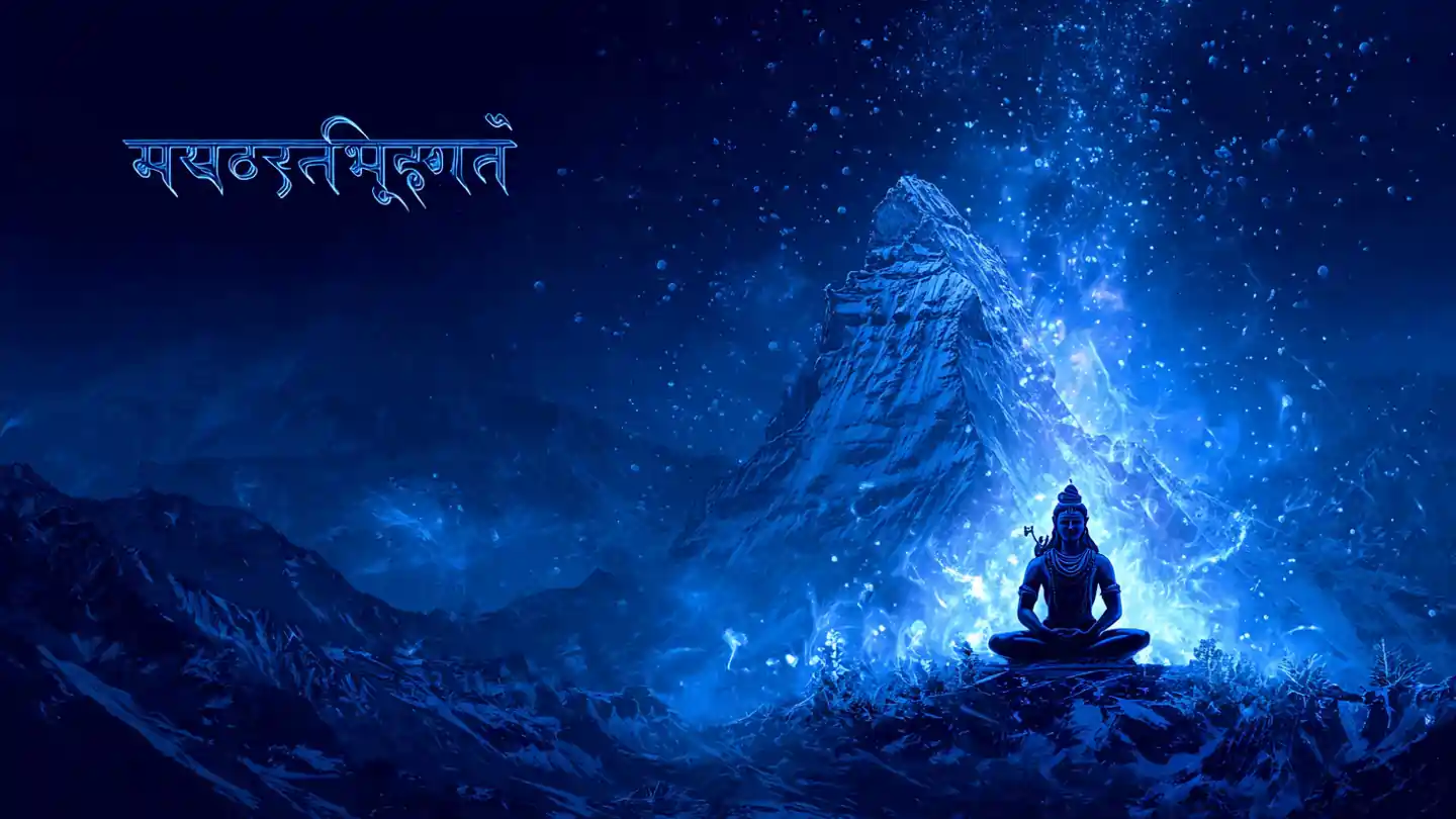 Rudrashtakam Lyrics Sanskrit with Lord Shiva Art