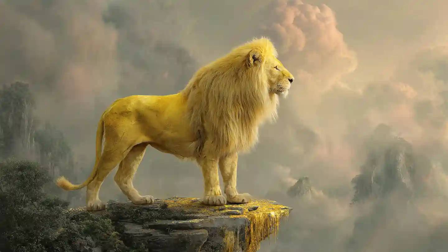 Sapne me peela sher dekhna dream meaning illustration