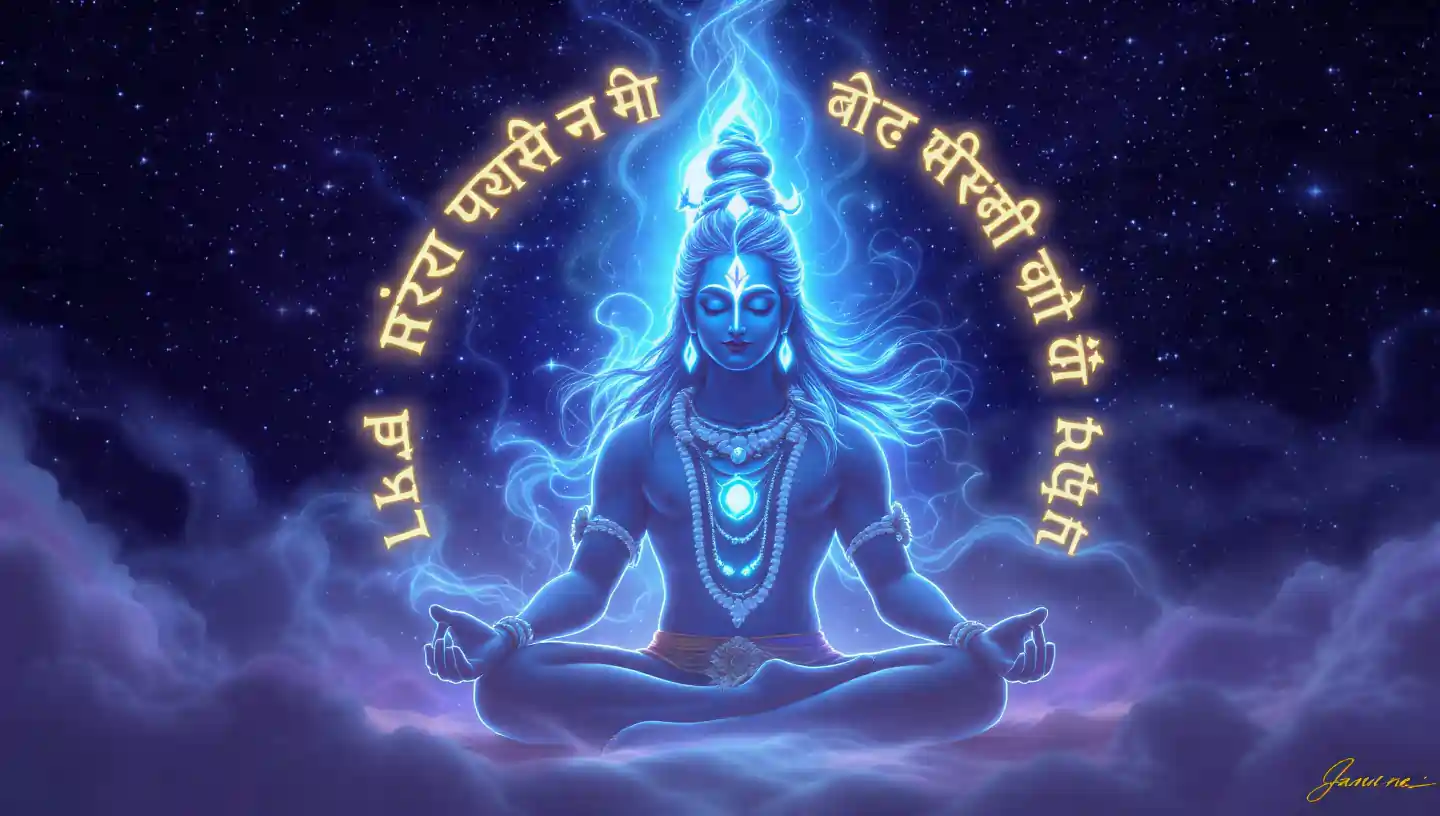 Shiva Panchakshari Mantra Om Namah Shivaya Sanskrit Glow Art