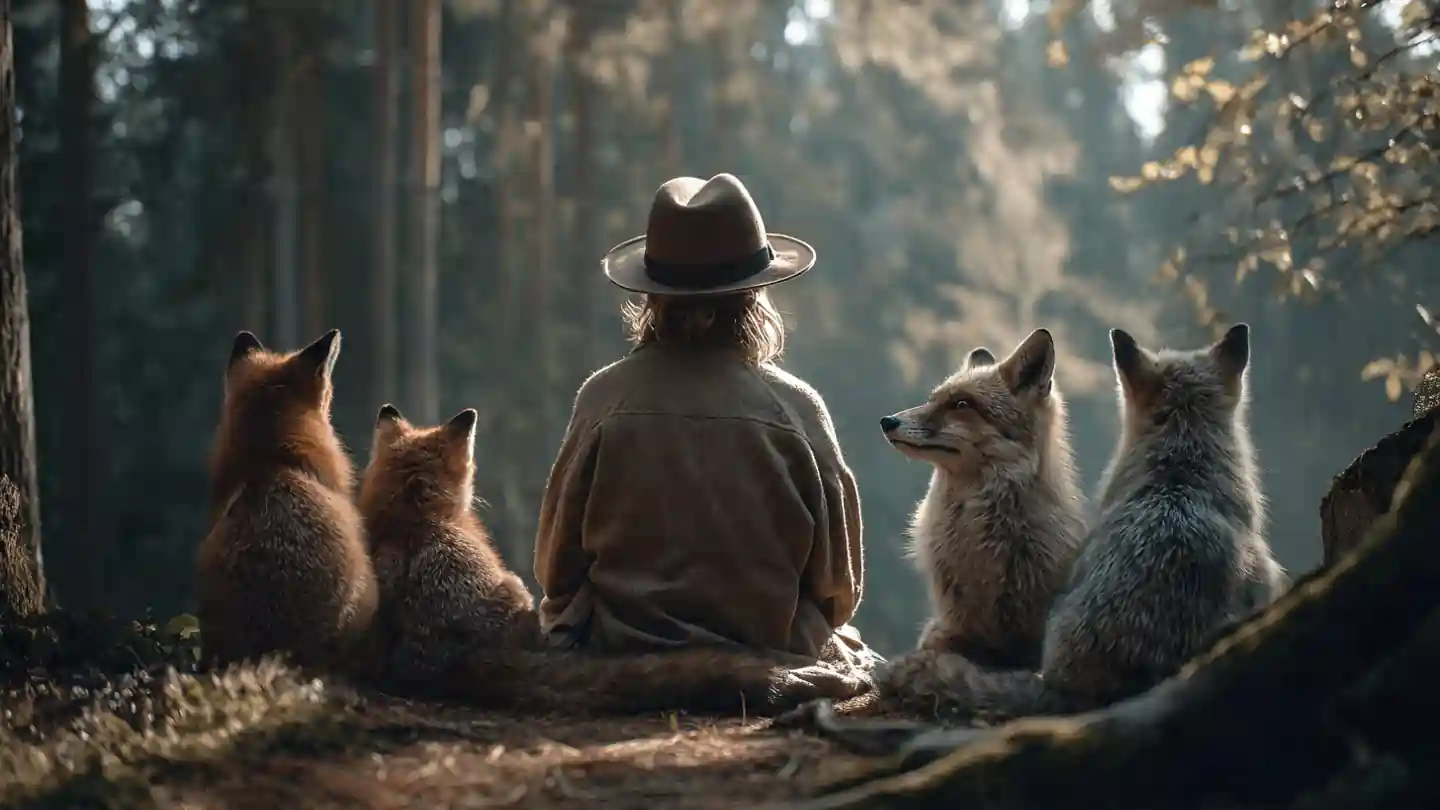 person trying to talk to animals through intuitive communication