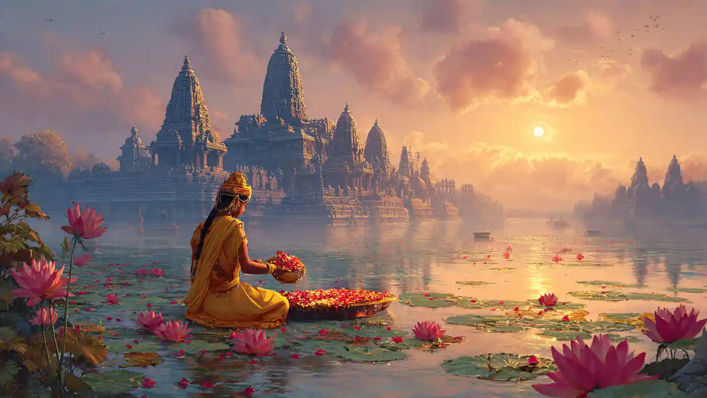 Tholi Ekadashi 2025 devotee offering lotus to Vishnu