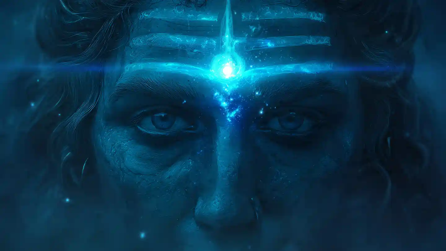 Shiva Third Eye glowing with spiritual energy