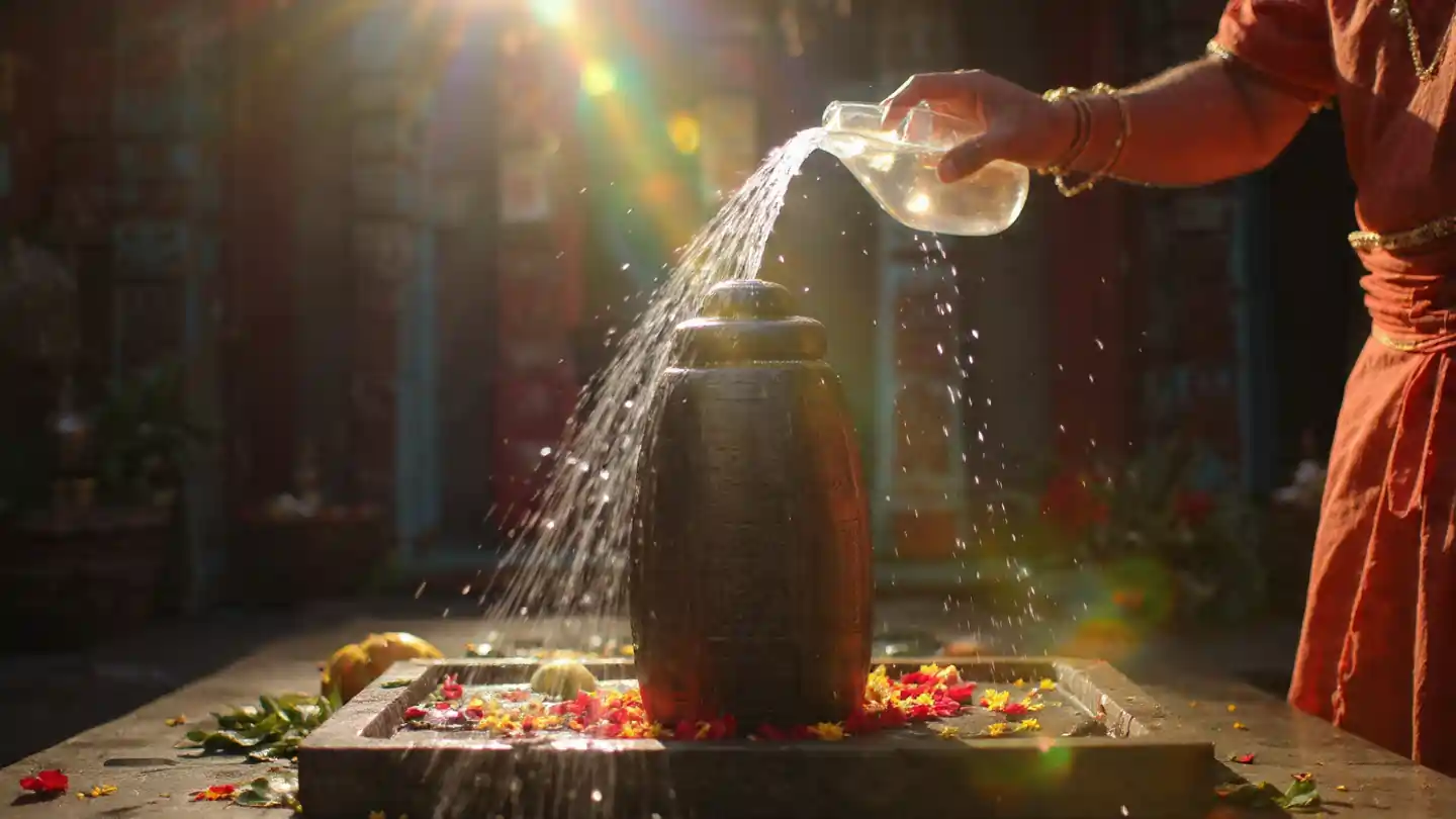 Shivling Par Jal during morning puja