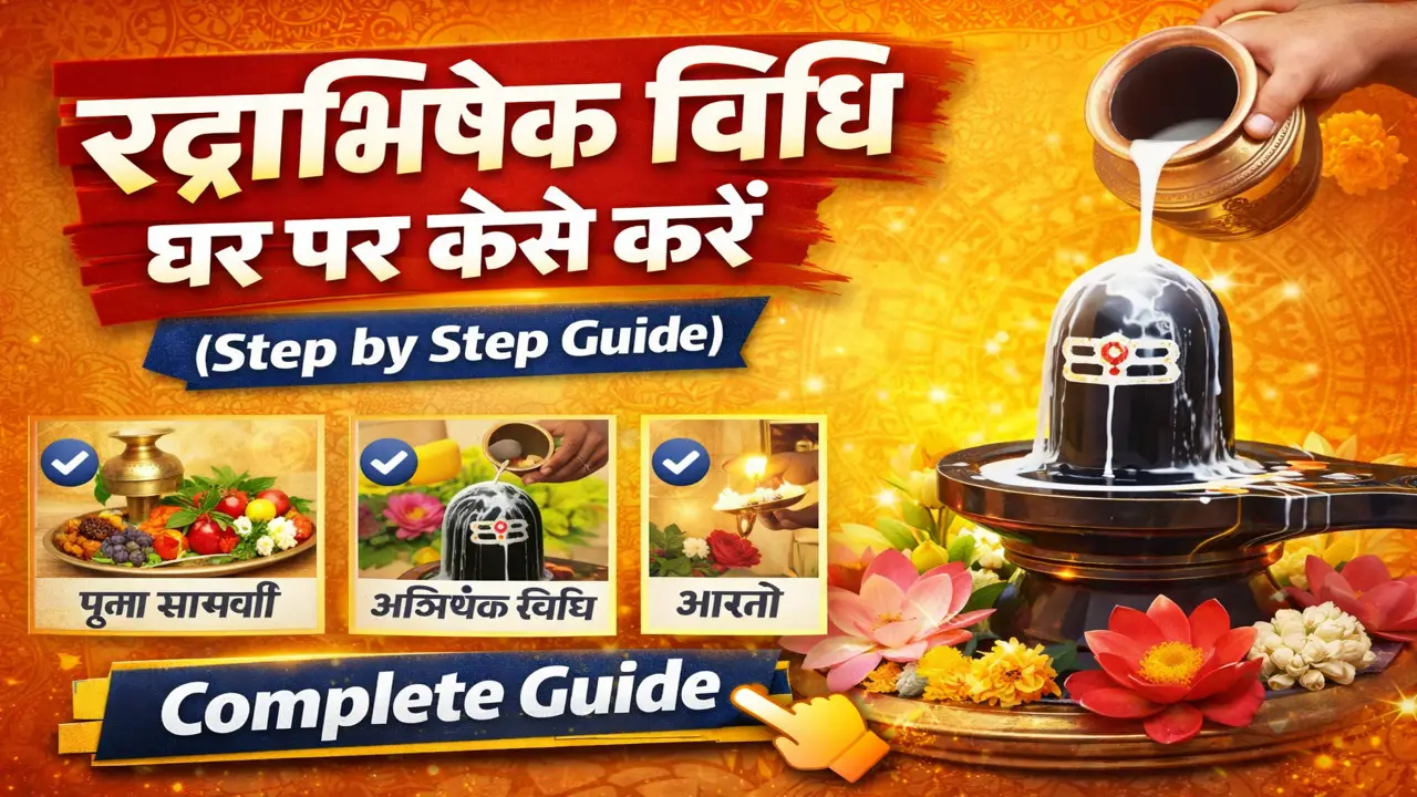 रुद्राभिषेक विधि घर पर कैसे करें step by step guide with Shivling abhishek