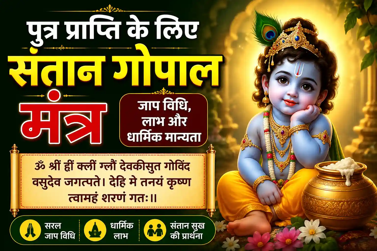 पुत्र प्राप्ति के लिए संतान गोपाल मंत्र